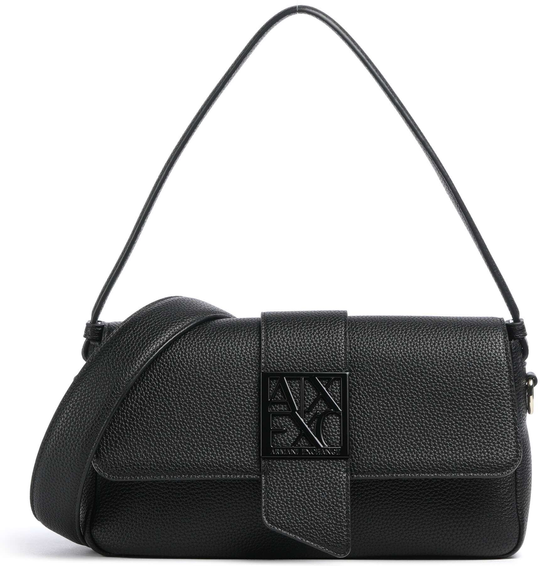 Armani Exchange Susy Soft Schultertasche aus Leder, schwarz