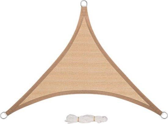 In And Outdoormatch Driehoekig schaduwdoek HDPE - Bruin/Beige - B/D/H: 3 x 3 x 4,25 meter