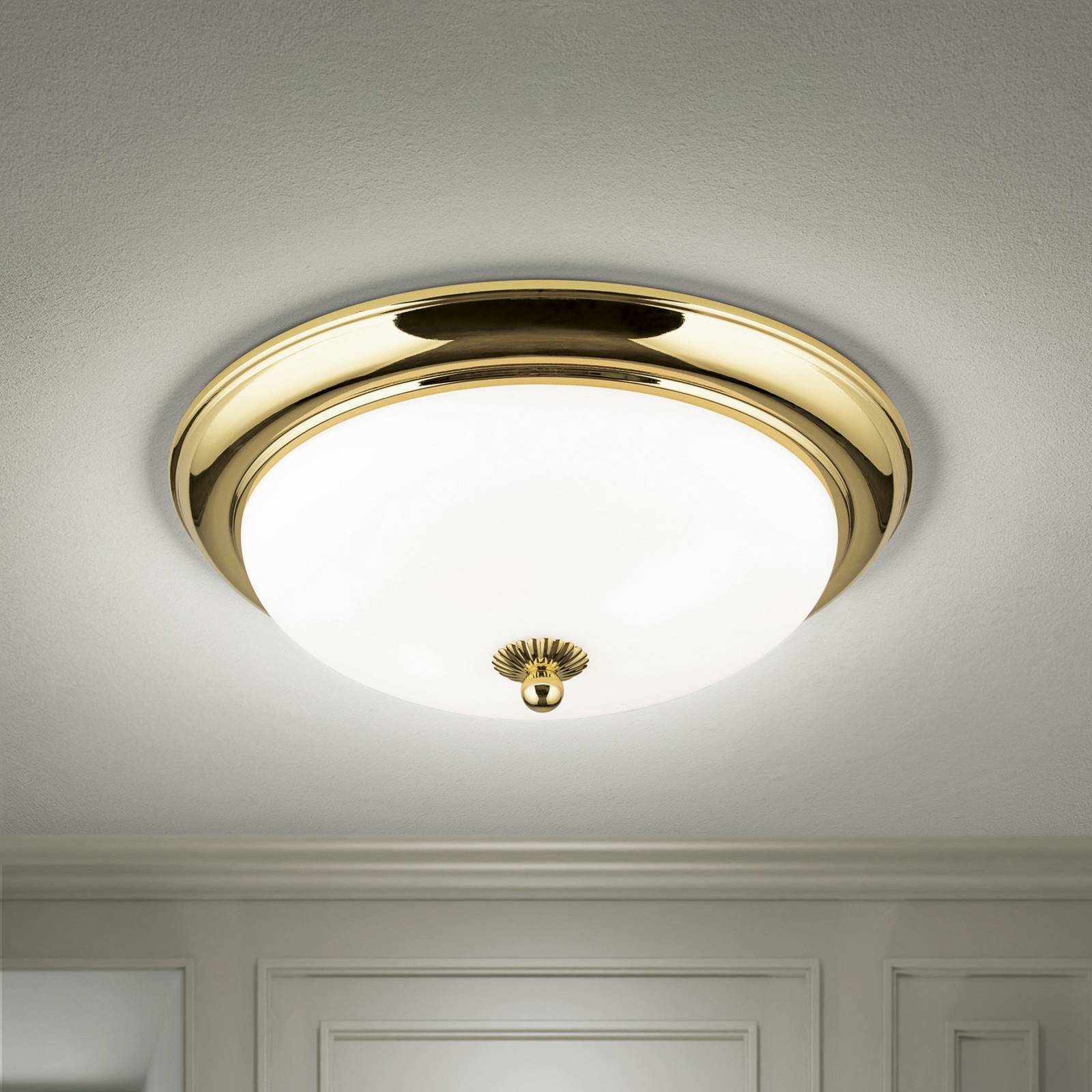 Orion Lámpara de techo Empire, atenuable, Latón / Oro, Salón / Comedor, Metal, Clásico, Lámpara de techo