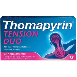 Thomapyrin TENSION DUO bei Kopfschmerzen: Ibuprofen/Coffein 18 St