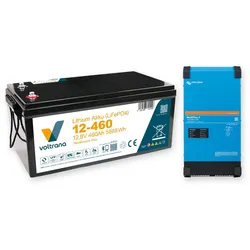 Voltrana Autarkie-Set 12,8V 460Ah Lithium LiFePO4 Batterie mit Victron MultiPlus-II 12/3000/120-32