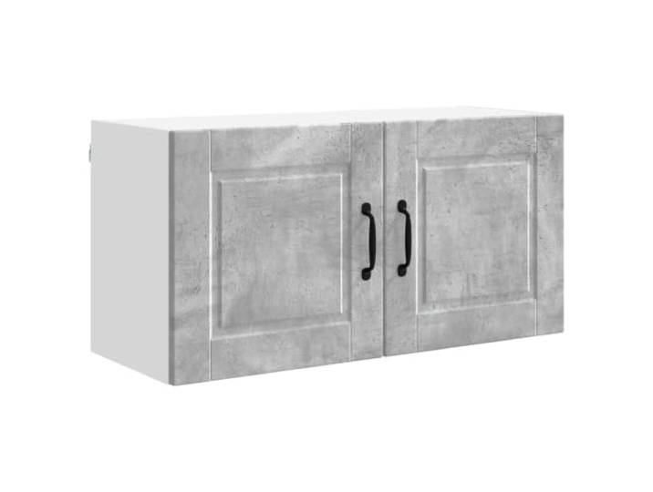 IBUQDDV Wandschrank Porto Beton Grau 80 x 31 x 40 cm Holzwerkstoff Küchenschrank, Wandmontage, Holzwerkstoff, moderne Küche, Innenbereich, Stauraum, Regalböden, Beton Grau