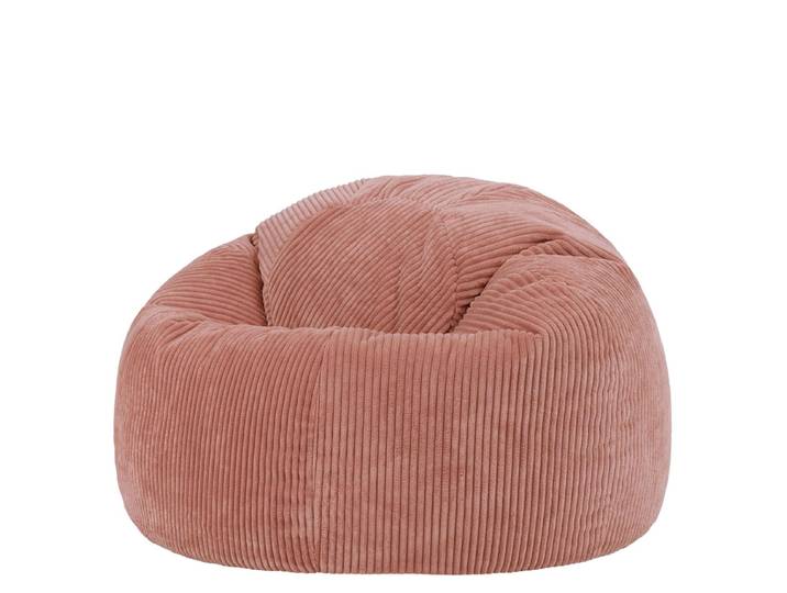 Icon Pouf fauteuil classique velours côtelé Oeko-Tex® - KINGSTON Rose Aube