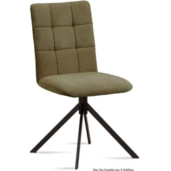 ESSZIMMERSTUHL (8er-Set) Drucy 47x91x60 Schwarz/Olivgrün