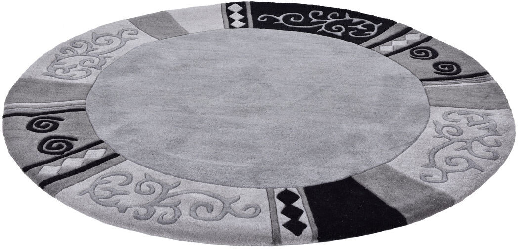 Theko Ambadi Handmade Wool Carpet Gray Round 190cm