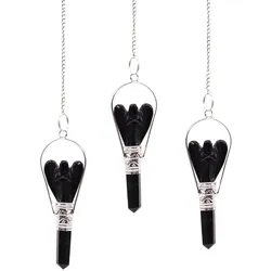 Angel Pendulum with Ring- Black Agate
