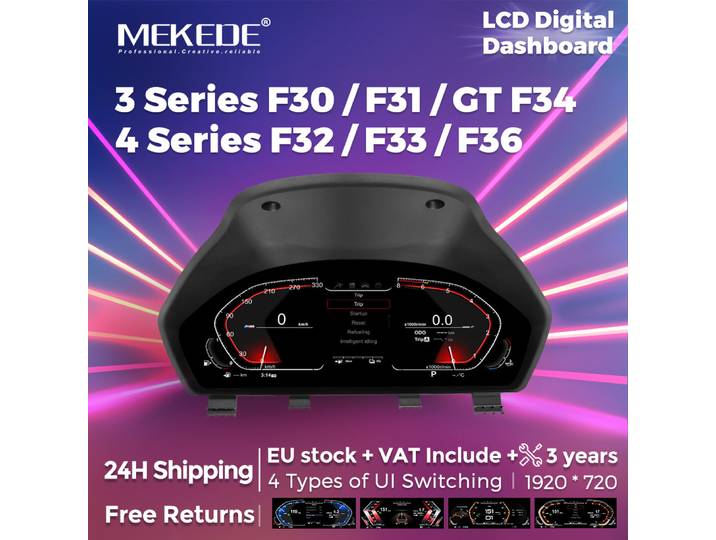 MEKEDE 12.3 pouces système Linux LCD tableau de bord numérique pour BWM série 3 F30 F31 4 série F32 F33 F36 GT F34 NBT EVO 2013-2019 2020