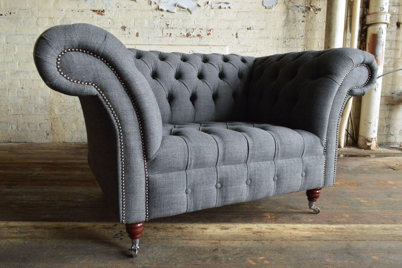 Chesterfield Design Stoffen Loungebank 1.5 Zits Sessel voor de Woonkamer