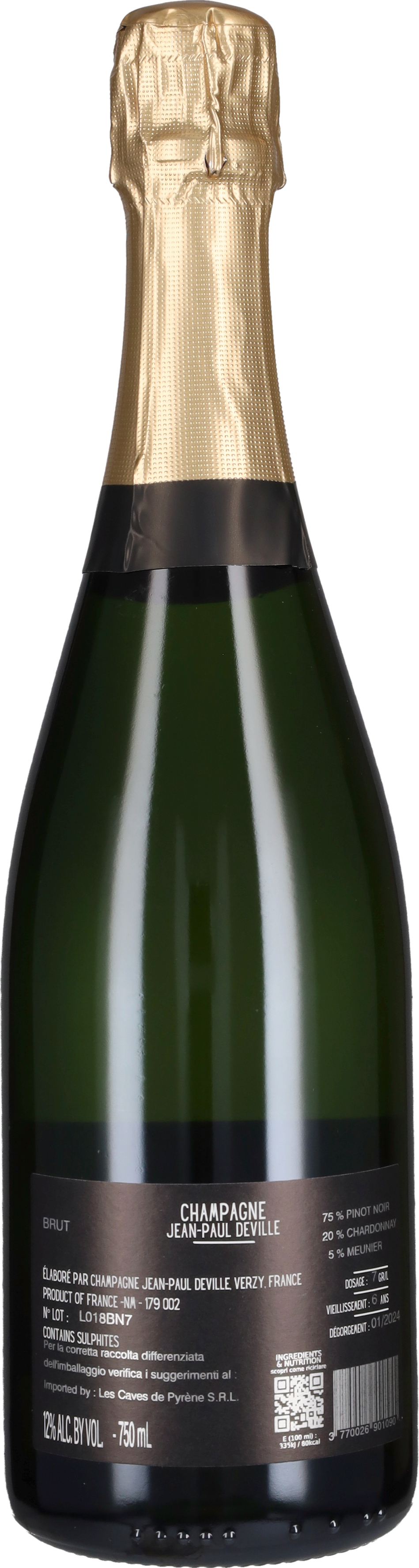 Champagne Brut 'Carte Noire' Jean Paul Deville