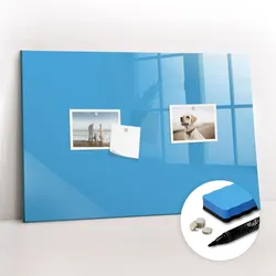 MAGNETTAFEL 60x40 Blau schwarzer Marker