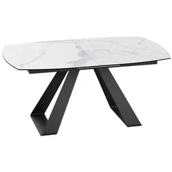 Akante Esstisch mit Auszug Houston 160/200 x 100 cm Keramik Marmoroptik 160