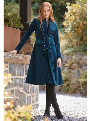 Plus Size Women's Cotton Moleskin Military Coat by Joe Browns in Stratified Sea (Size 20 W)