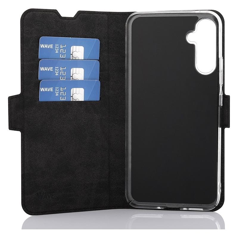 Wave BookCase -suojakotelo, Samsung Galaxy A34, musta (Samsung Galaxy A34 5G) (WAVE-BC-SS-A345G-BK)