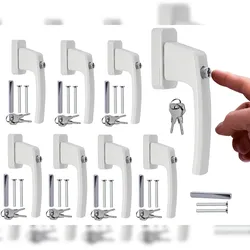 Abschließbare Fenstergriffe ergonomisch Aluminium 8 Stück