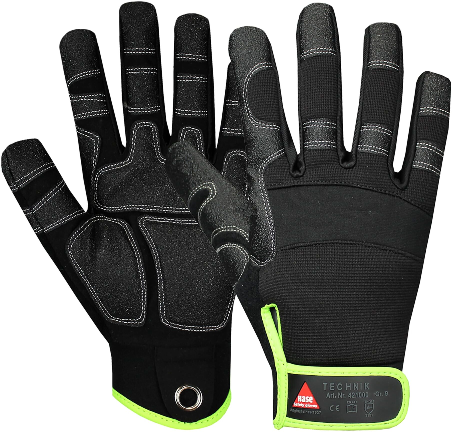 Hase Montagehandschuhe Technik, 5 Finger Größe 8, Velcro (421000-8)