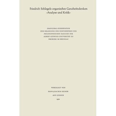 Friedrich Schlegels organisches Ganzheitsdenken, Gebundene Ausgabe von , J.B. Metzler, Part of Springer Nature - Springer-Verlag GmbH,