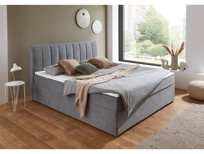 Boxbett Alva, wahlweise mit Matratze , grau, B:180cm L:211cm, ATLANTIC HOME COLLECTION, Komplettbetten, wahlweise mit Matratze und Topper