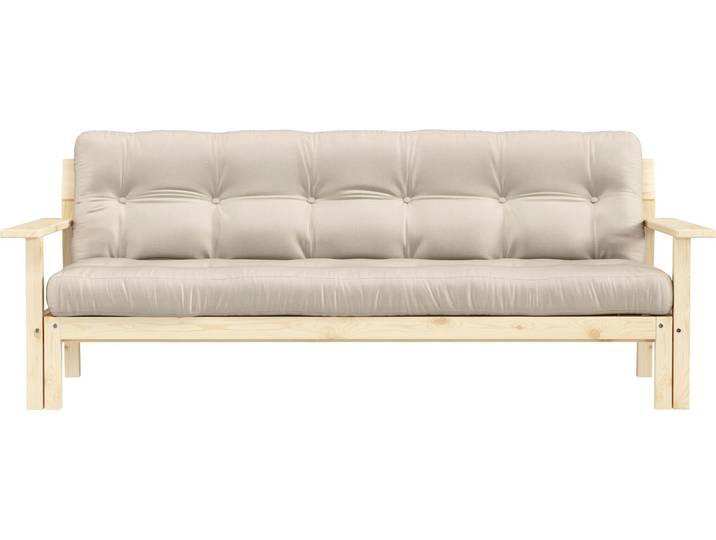 Schlafsofa KARUP DESIGN Unwind , beige, B:190cm H:14cm T:92cm, Sofas, Schlafsofa, Mit Holzstruktur, inkl. Futonmatratze, Liegefläche 130x190 cm