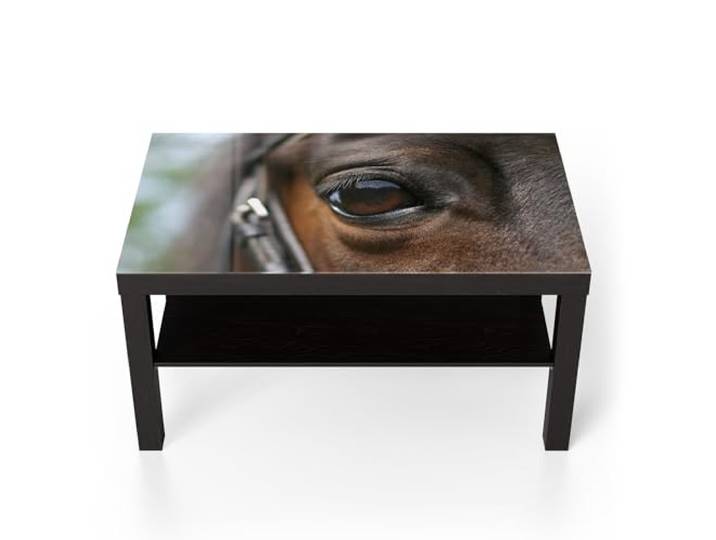 DEQORI Glastisch schwarz groß 90x50 cm Motiv Blick der Verbundenheit ausgefallener Beistelltisch aus Glas Hochglanz Couchtisch fürs Wohnzimmer moderner Couch Tisch mit Design