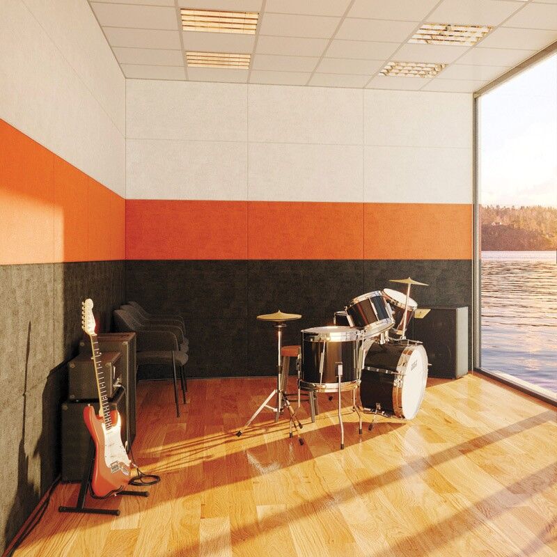 B2B Partner Selbstklebende Akustikplatte, 120x60 cm, orange