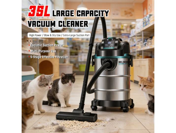 Aspirateur sec et humide 35L/48L, aspiration puissante, acier inoxydable, aspirateur industriel pour la maison, la rénovation et le commerce