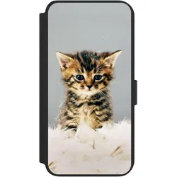 Nivocase Klapphülle für Samsung Galaxy S23+ Handyhülle aus Kunst Leder NIVOflip schwarz Feder Haustier (Samsung Galaxy S23+), Smartphone Hülle, Schwarz