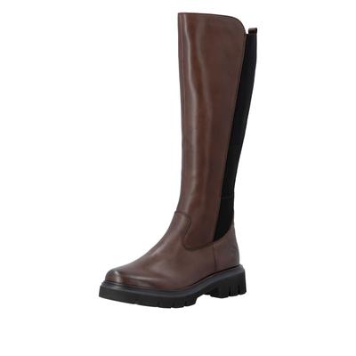 Stiefel REMONTE, Damen, Gr. 37, Normalschaft, braun (braun kombiniert), Leder, Schuhe Stiefel, Langschaftstiefel, Klassik-Stiefel, Boots mit Profilsohle