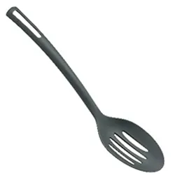 WellHome - Geschlitzter Küchenlöffel aus schwarzem PBT, 30,3 x 9,5 cm