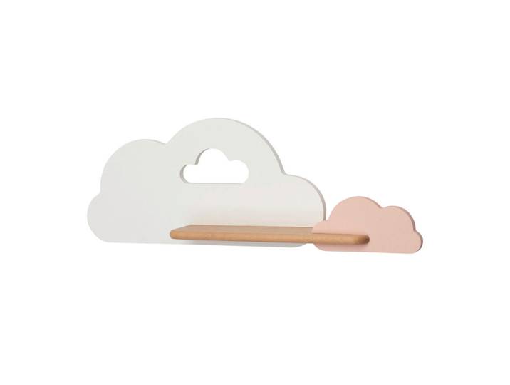 Kinderwandleuchte Cloud, Weiß, Pink, Holz, Metall, Eiche, Wolke, 12x18.5x53 cm, RoHS, Europäischer Sicherheitsstandard, einfach zu transportieren, Lampen & Leuchten, Innenbeleuchtung, Kinderzimmerlampen, Kinderwandleuchten