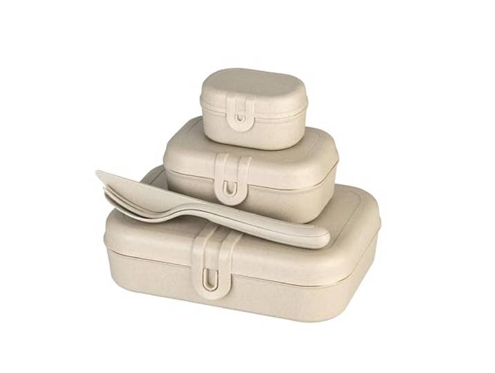 Koziol PASCAL READY Lunchbox-Set mit Besteck, 4-teilig