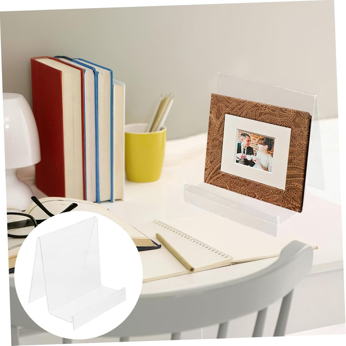 Transparante Boekenstandaard Displayhouder in Acryl Design - Breedte: 155 cm, Diepte: 15 cm, Hoogte: 13 cm