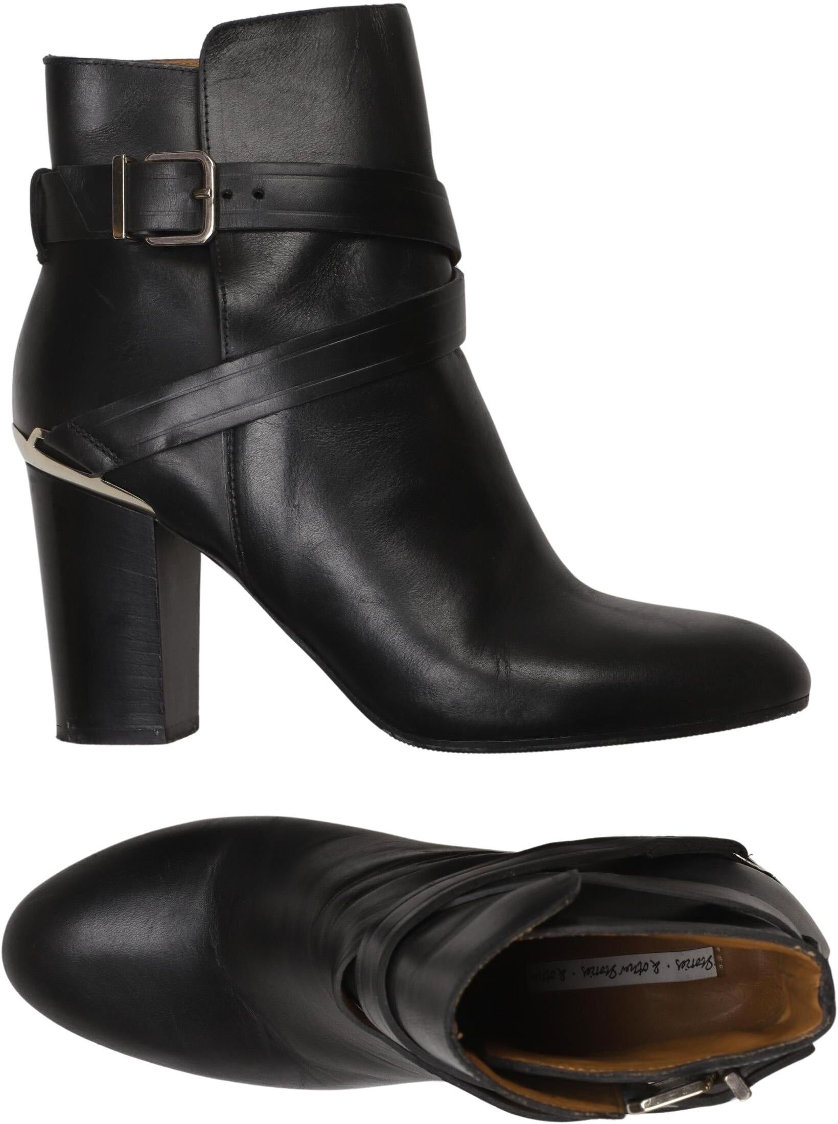& Other Stories Damen Stiefelette, Schwarz, Gr. EU 39, Leder - Second Hand