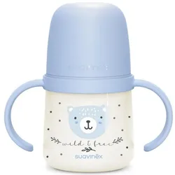 Suavinex, Babyflasche, Henkelflasche Wild&Free 150ml +6M blau (150 ml)