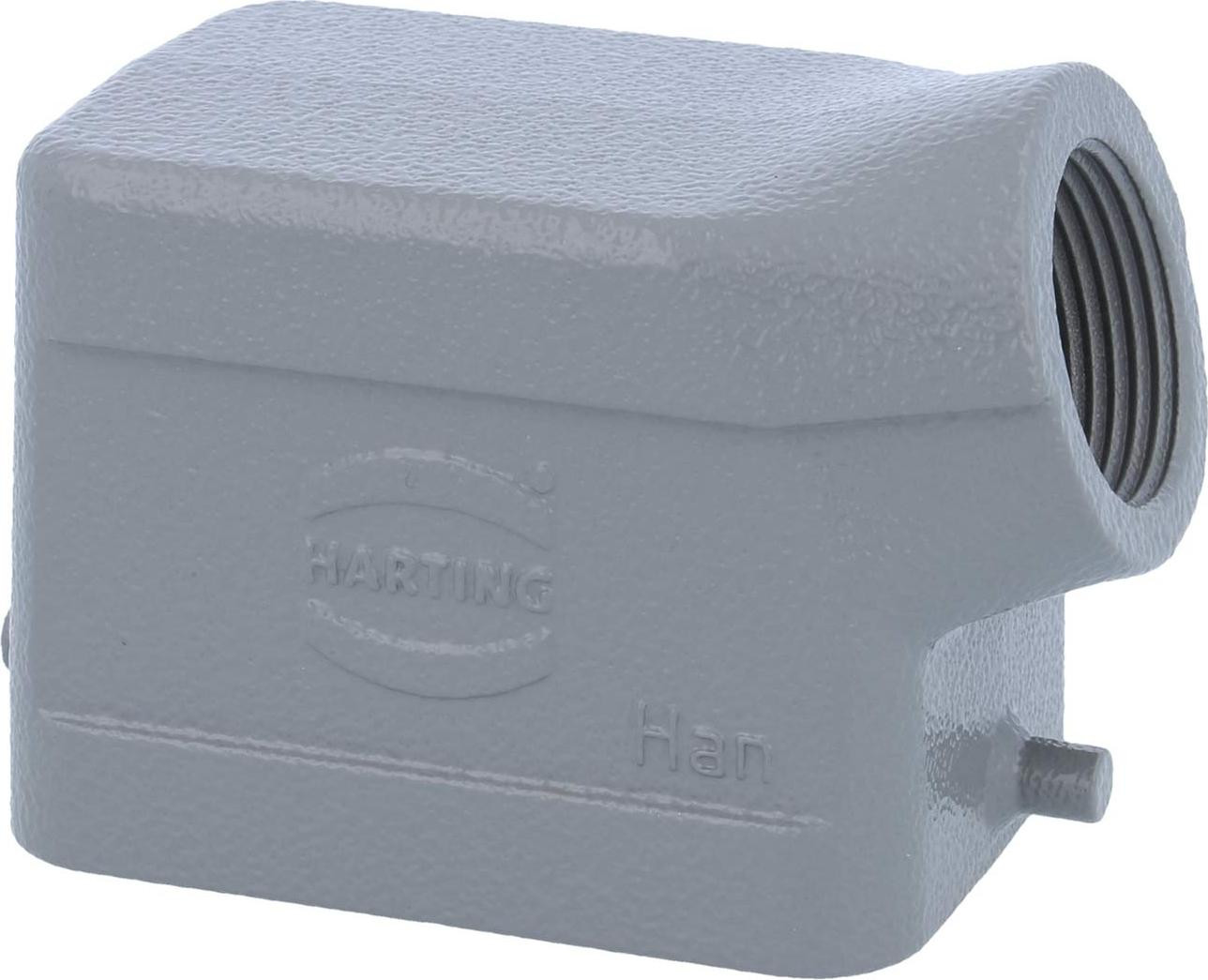 Harting Han 6B laag model met tulebehuizing en 1xPG16 zijuitgang voor kabels