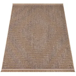 KADIMA DESIGN Outdoor Teppich Natur Balkon, Terrasse schmutzabweisend Beige Rechteckig 160x220 | 100% Polypropylen | Florhöhe: 7 mm