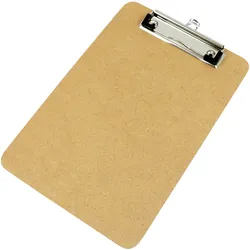 Klemmbrett Holz A5 | Hochformat | Basic - mit Bügelklemme, braun