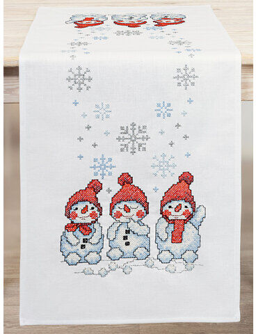 Stickläufer "3 Schneemänner"