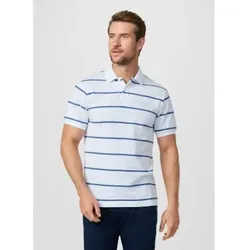 Hackett London für Herren. HM5600117 HS Stripe Poloshirt weiß (L), Sportlich, Baumwolle, Kurzarm