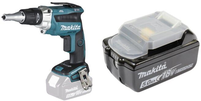 Set Makita Akku-Schnellbauschrauber 18,0V DFS250Z + Akku-BL1850B Li 18,0V 5.0Ah