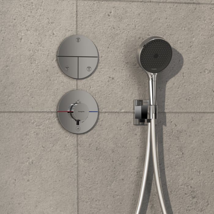 Hansgrohe ShowerSelect Comfort S Thermostat 15562000 Unterputz, für 1 Verbraucher und einen zusätzlichen Abgang, chrom