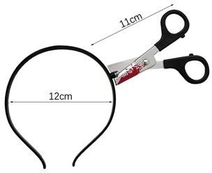 Inspired Finds Bloody Weapon Illusion Halloween Headband Cosplay Prop scissors Headband 4.33 In