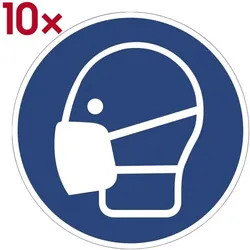 Marahrens Aufkleber »Maskenpflicht« Ø 20 cm, 10 Stück blau, 20x20 cm