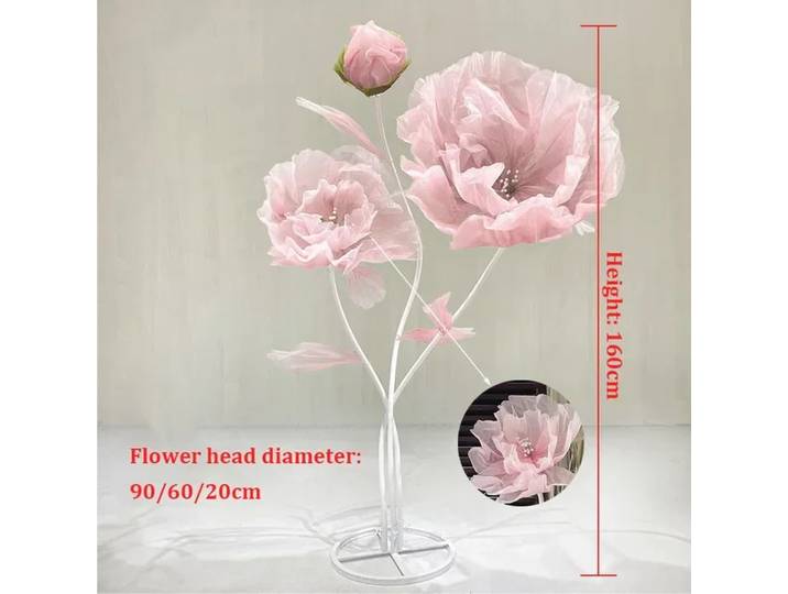 Grandes Fleurs Artificielles de 160cm, 3 Pièces, Accessoires de Décoration de Mariage, de Fenêtre, de Scène, de Jardin