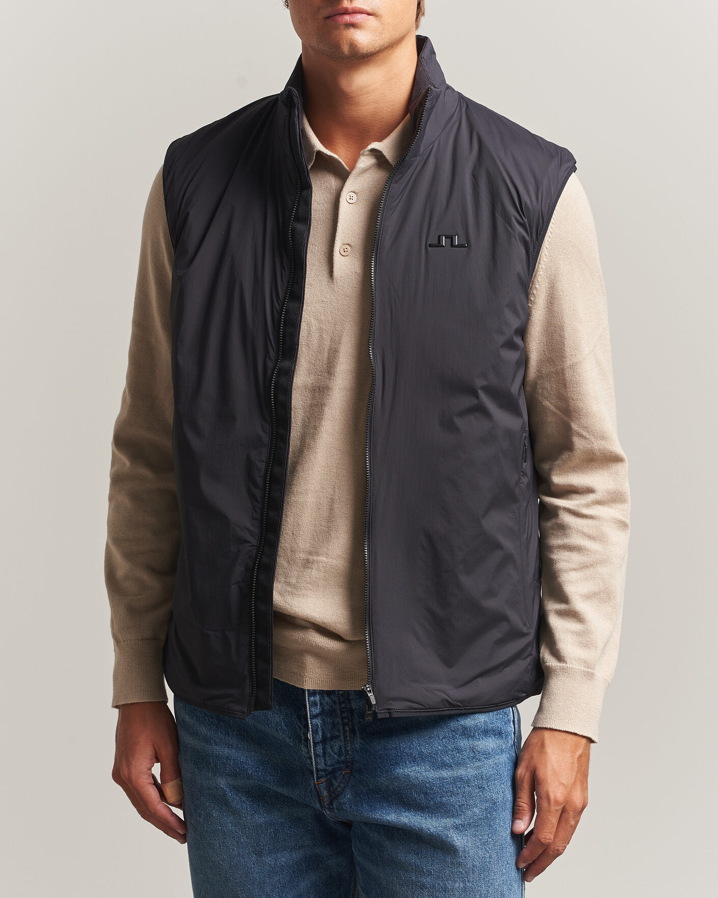 J.Lindeberg Clinton Padded Vest Black men M Sort