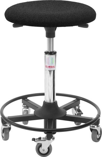 Global Montørstol, Sort, Uldstof, 58-84 Cm, Fodring