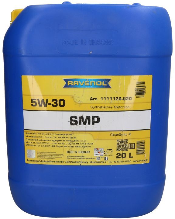 Motoröl RAVENOL 1111126 SMP 504/507 5W30 20L
