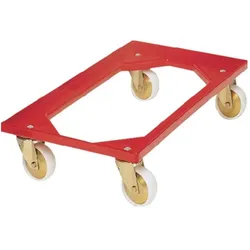 HP Autozubehör, Transportwagen, Kistenroller Tragfähigkeit 250 kg Polymer-Bereifung L605xB405mm ABS-Kunststoff rot (250 kg)