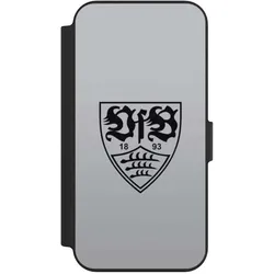 Nivocase Klapphülle für Apple iPhone 13 Handyhülle aus Kunst Leder NIVOflip schwarz Logo Offizielles (Apple iPhone 13), Smartphone Hülle, Schwarz