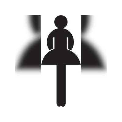WC-Schild, Piktogramm Damen, Folie, 120 x 52 mm - 52x120 mm Folie selbstklebend