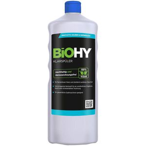 BiOHY Klarspüler 100% natürliche Inhaltsstoffe, biologisch abbaubar, streifenfreie Trocknung, Flasche, 1 Liter